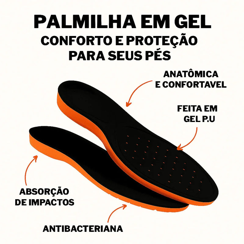 Palmilha em Gel PU Ultra Conforto – Ideal para Longas Jornadas e Uso Diário